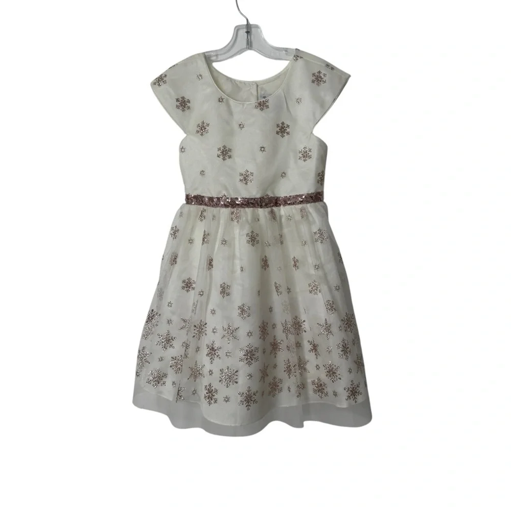 Jona Michelle Ivory Dress with Gold Accents Girls Size 7